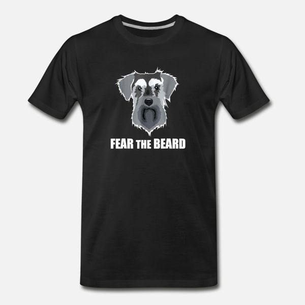

dog meme fear the beard mini schnauzer dog t shirt men character tee shirt plus size 3xl original gift funny casual spring autumn letters