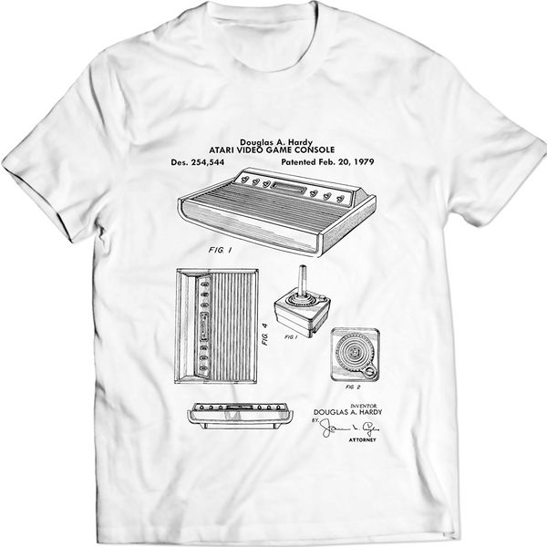 

2019 new cool tee shirt atari original video game console patent t-shirt tee fashion cotton t-shirt