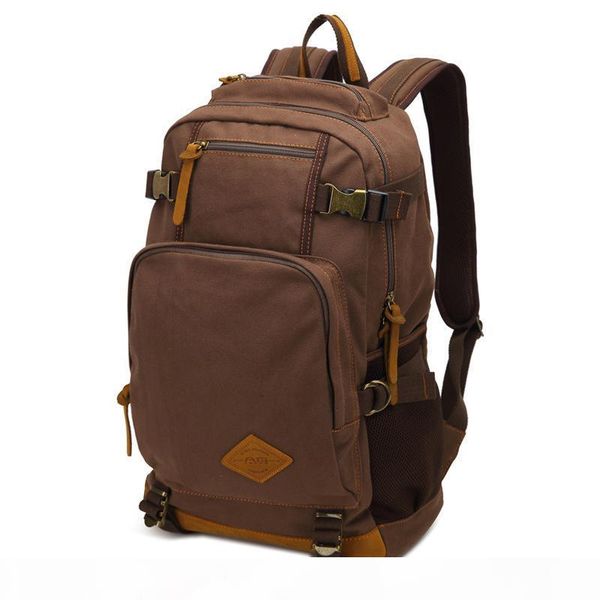 

designer-16" canvas men backpack large capacity hiking travel backpack bag male lapfashion man sport bag 2019