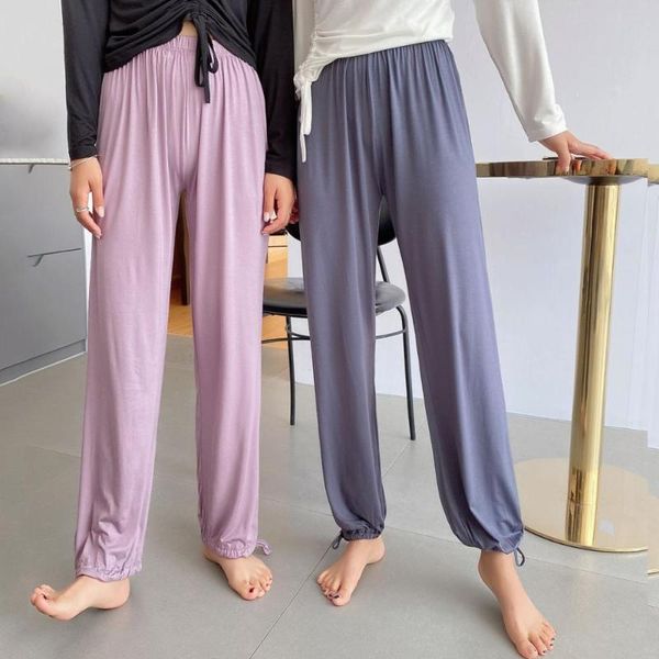 

women's home pants loungewear pyjamas trousers modal comfortable home pants spring autumn new modal loose sleepwear pant, Black;red