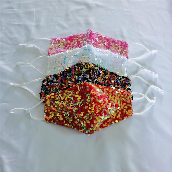 

fashion bling bling face mask dust-proof summer breathable sunscreen masks sequins cycling mask can insert filter dhl dhd665