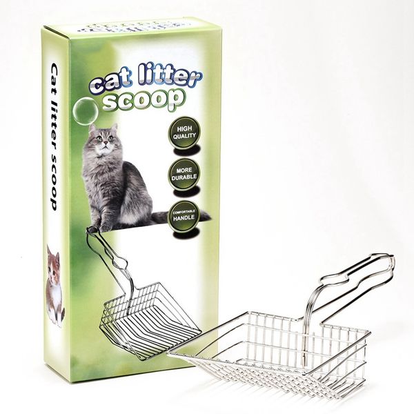 

metal scoop cat litter hollow scooper cat feces shovel litter shovel spoon sieve durable metal pet cleaning tools