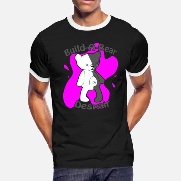 

monokuma t shirt men design 100% cotton round neck leisure famous comical spring letters shirt