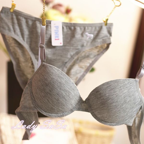 

new arrival 100% cotton comfortable thin small young girl bra set push up lingerie pants set, Red;black