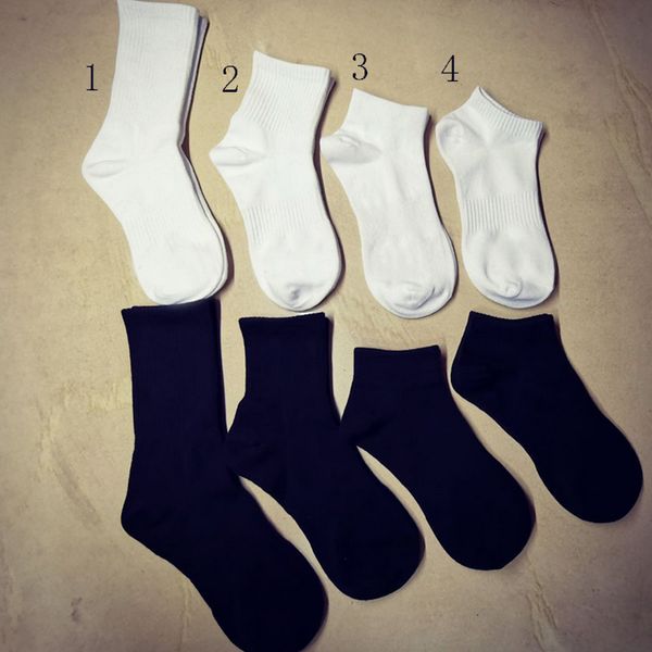 Mulheres Sólidos Cor Homens Algodão Meias Branco Preto respirável Casual Socks presente para o amor amigo de Preços por Atacado