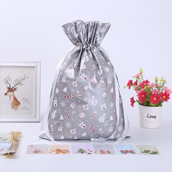 

gift drawstring bags christmas present wrap wedding birthday candy 30*christmas gift bag (6 styles, 5 pcs each) + 30 ribbons