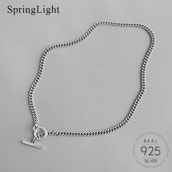 

springlight minimalist chain necklace vintage popular 925 sterling silver chain fashion prevent allergy gifts dropship suppliers