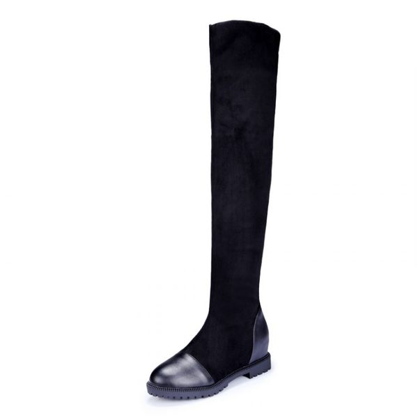 

bottes femmes 2020 winter botines over the knee botas mujer knee thigh high women zapatos mujer boots shoes x61-5, Black