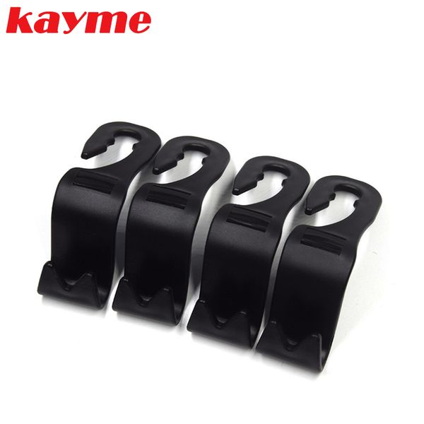 

kayme 4pcs car back seat headrest hooks organizer auto trunk bag hook hanger holder fastener clips for car