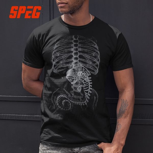 

чужой против хищника тройники чужеродных bone пакте bone тенниска с коротким рукавом тело человека эмбрион x-ray o neck t-shirt хлопок плюс