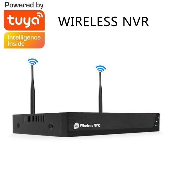 

tuya smart life nvr full hd 4 ch 8 ch h.265 security standalone cctv nvr 1080p for ip camera system, Black;white