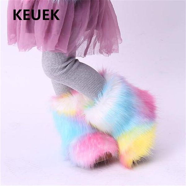

new winter children snow boots girls shoes princess flat fur thick plush toddler student baby warm shoes kids 018, Black;grey