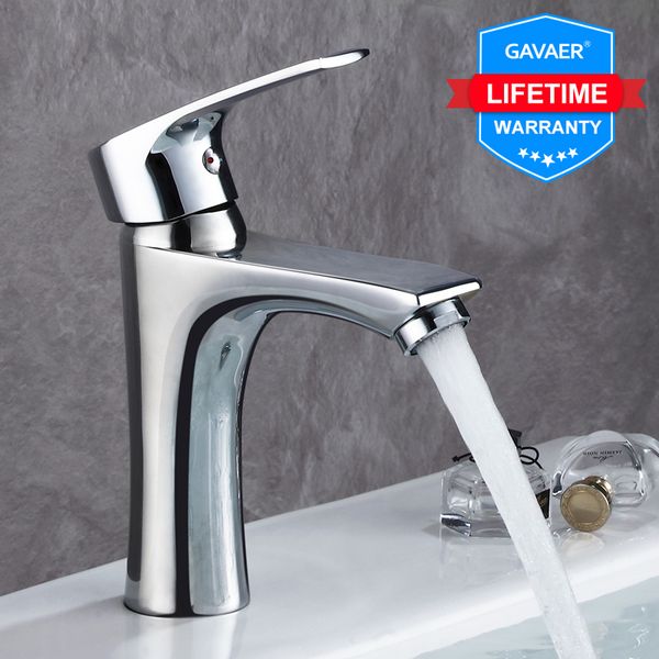 

gavaer polished sink faucet bathroom faucet and cold water one hole chrome toilet sink single lever water