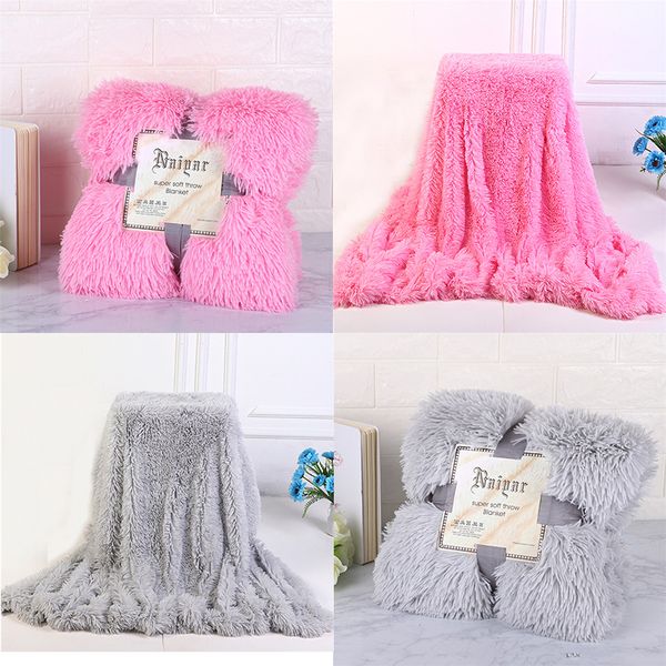 

blankets super soft plush blanket double layer thick fluffy sofa mat bed sheet warm throw carpet flocked fleece bedspread bedding