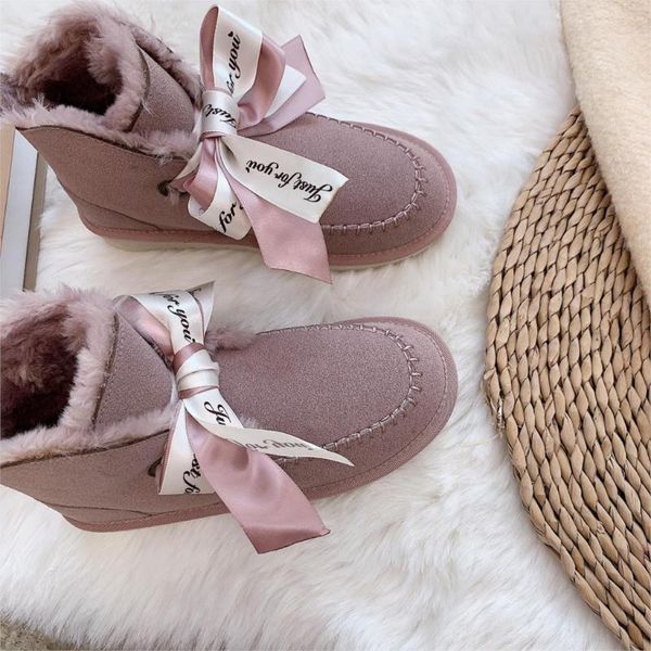 

женщины плоский снег boots сладкие теплая зима мех голеностопного ботинка женский боути плюшевые замша резина снег bottes женщина сапоги кач, Black