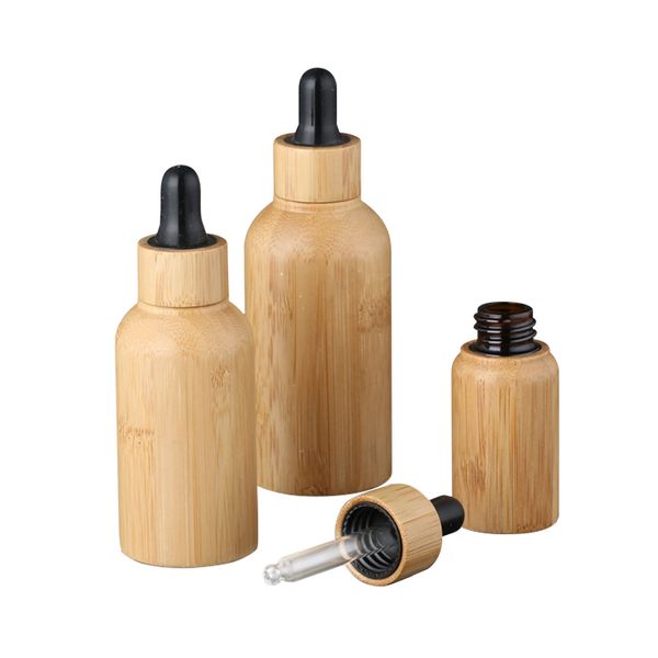 

30ml essential oil bamboo bottle 30ml with glass pipette dropper and bamboo lid
