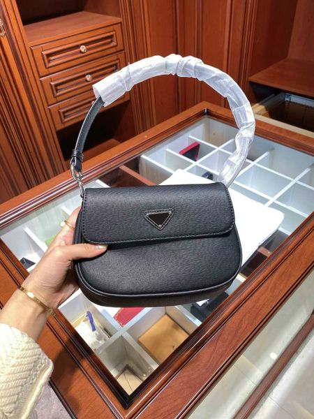 

Women's Handbag Baguette Full Cowhide Texture Small Size High Quality New Fashion Hasp Black Solid Color Ladies with Gift Box #P.D.A.Bags