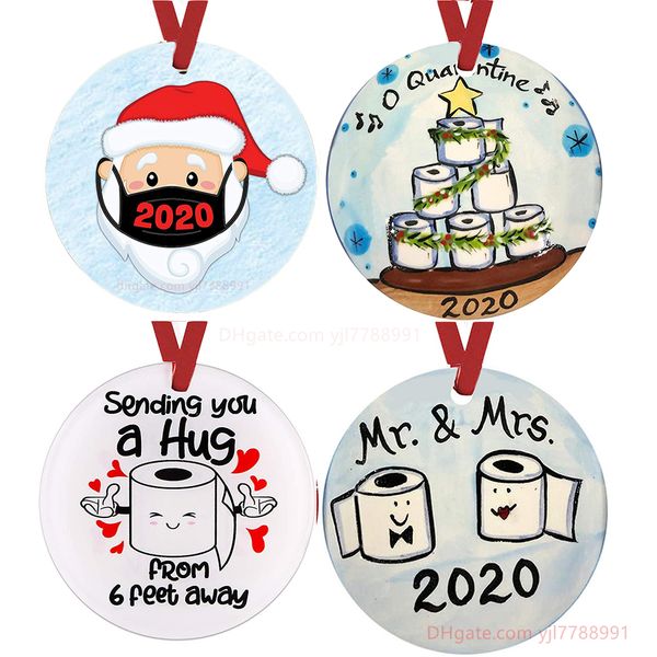 

2020 mask ornament diy snowman toilet paper pendant christmas tree pendant christmas decoration christmas gift ornament liu88