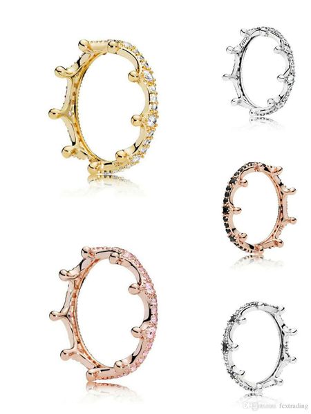 

mixed color 100% 925 sterling silver rings magic crown ring valentine gift for girl and women christmas wedding rings