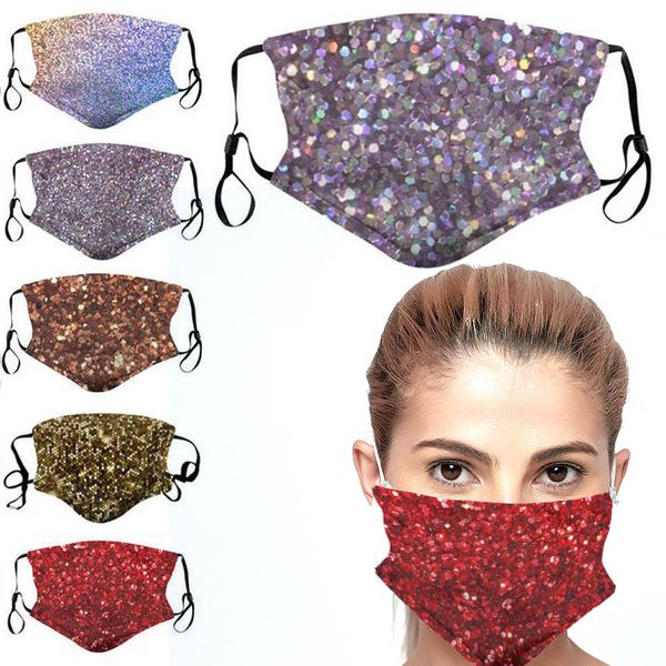 

sequin bling mouth mask rhinestone masquerade crystal face veil decoration club mask bling bling gold glitter face dust cover party mask