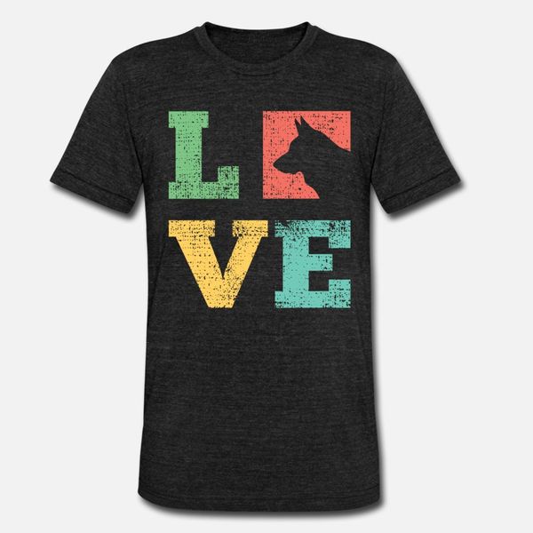 

love german sheperd dog retro font color t shirt men printed 100% cotton plus size 3xl letter sunlight comical summer style unique shirt