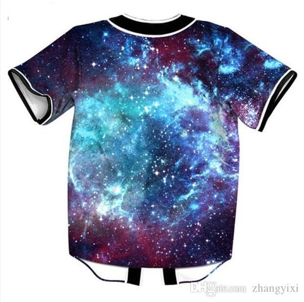 

wholesale 3d baseball jersey space digital galaxy print men t shirt casual hip hop tee shirt, White;black