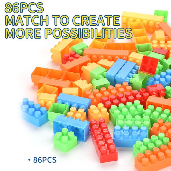 

interesting many colour creative blocks kid toy plastic building block bricks construct toy 2020 selling