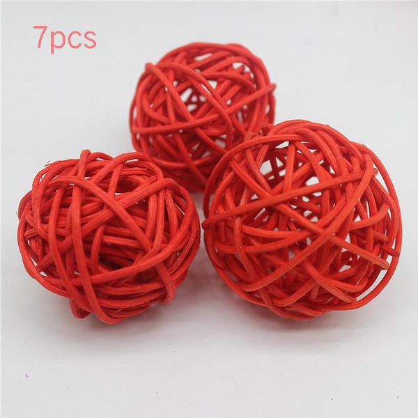 

7pcs colorful rattan ball ornaments home wedding party decorations