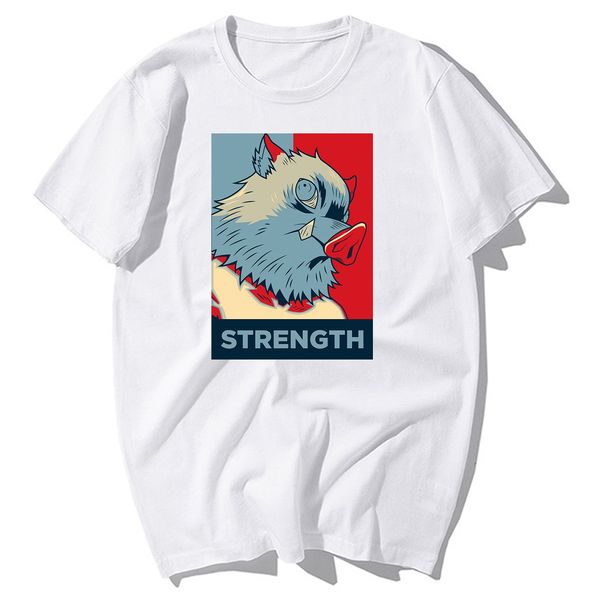 

japanese anime demon slayer t shirt men cool strength hashibira inosuke t-shirts mens cotton harajuku streetwear