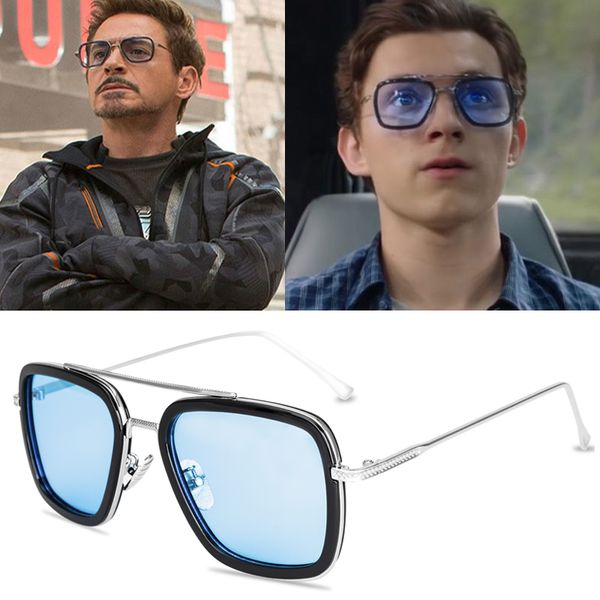 

new fashion sunglasses for men metal square retro driving mirror glasses steampunk male, White;black