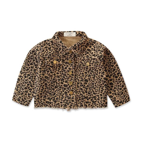 

focusnorm autumn kids girls fashion jacket coats leopard print long sleeve single breasted turn down collar outwear, Blue;gray