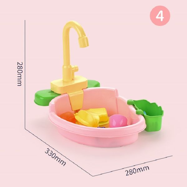 

kids plastic simulation electric dishwasher sink pretend play kitchen toys fruit wash basin kit children gifts
