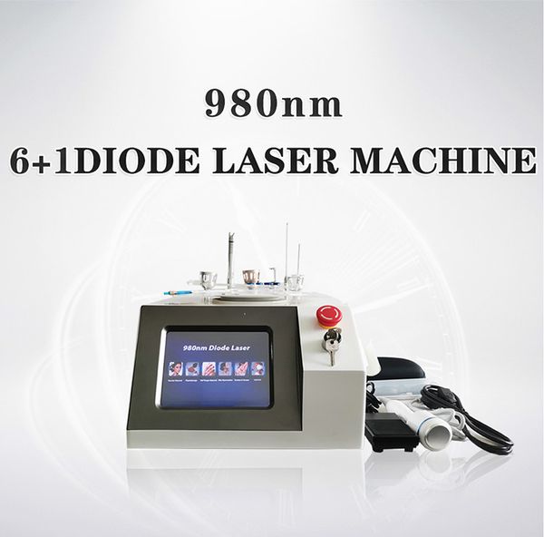 

6 in 1 980nm diode laser vascular removal machine laser beauty equipment nails fungus removal physiotherapy machine for home use, Black