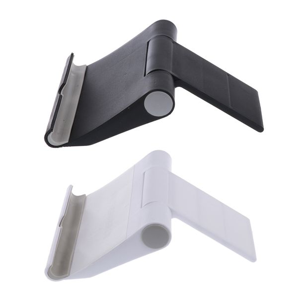 

2pieces foldable abs phone/tablet desk mount ajustable stand holder black+white