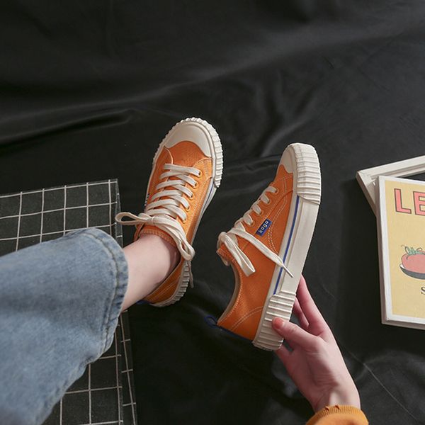 

women canvas sneakers women's lace up flats ladies simple white shoes woman casual vulcanized female comfortable footwear 2020, Black