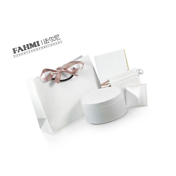 

fahmi jewelry round jewelry box gift ring bracelet necklace box factory direct, Black;white