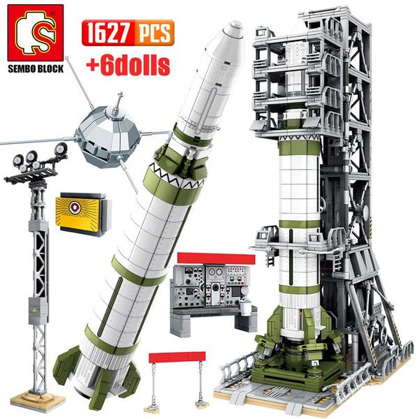 

space rocket cosmonaut aviation toys artificial figures technic bricks city satellite kids creator blocks building new launcher qylzvr