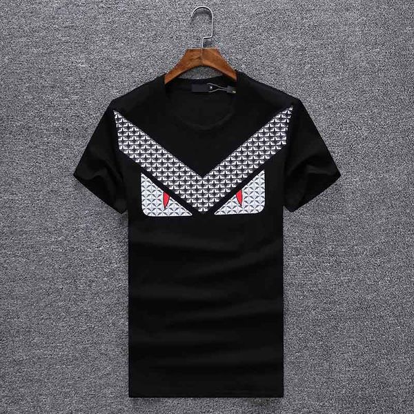 

Top European and American 100% pure cotton casual ladies men's short-sleeved POLO fashion letters printed men's t-shirt tops men's white bla