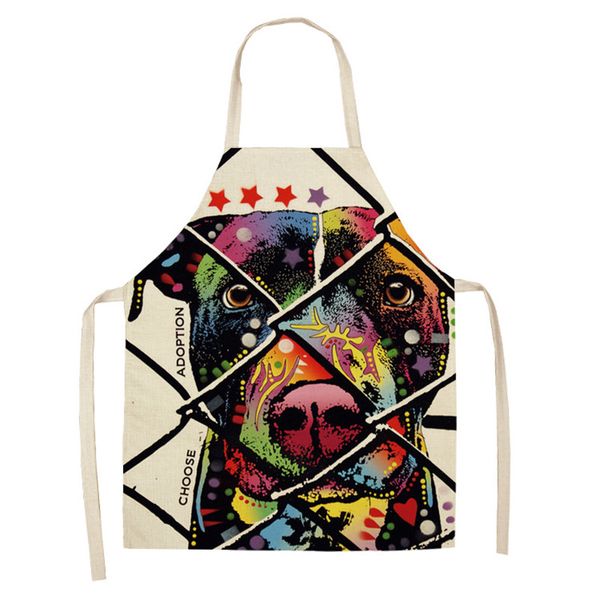 

cartoon dog aprons cotton linen home cooking baking coffee shop cleaning accessory kitchen apron pinafore cleaning tools