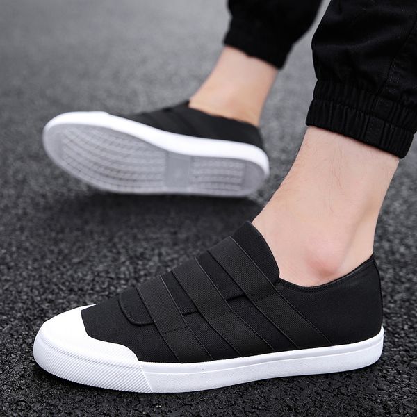 

canvas men shoes fashion slip-on comfortable sneakers footwear male adulte chaussures hommes men's vulcanized shoes men designer, Black