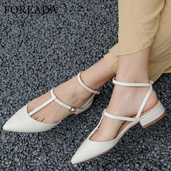 

foreada woman ankle strap slingbacks shoes t-tied low heels pointed toe thick heel footwear buckle ladies pumps green size 33-43, Black