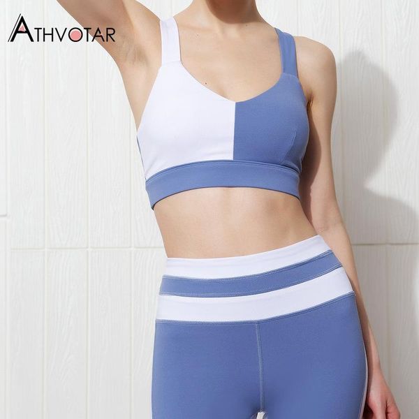 

new color contrast stitching two piece set women seamless peach hip pants set bra and leggings two-piece female, Gray