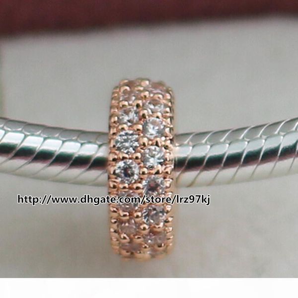 

925 sterling silver & rose gold plated insiration within charm bead with cz fits european pandora jewelry bracelets & necklaces necklaces, Black