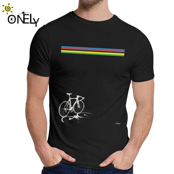 

men tee shirt zannox rainbow bike soft slim casual man's o-neck retro t-shirt