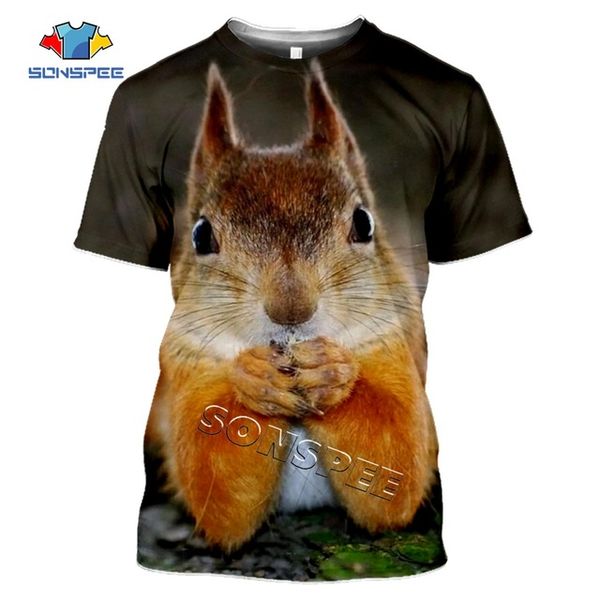 

animal squirrel summer homme 3d print shirts humor plus size anime men clothing