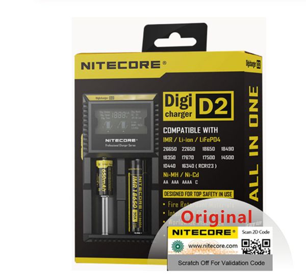 

оригинальный nitecore d2 зарядное устройство lcd смарт зарядка для 18650 14500 16340 26650 a батареи 12v зарядное устройство