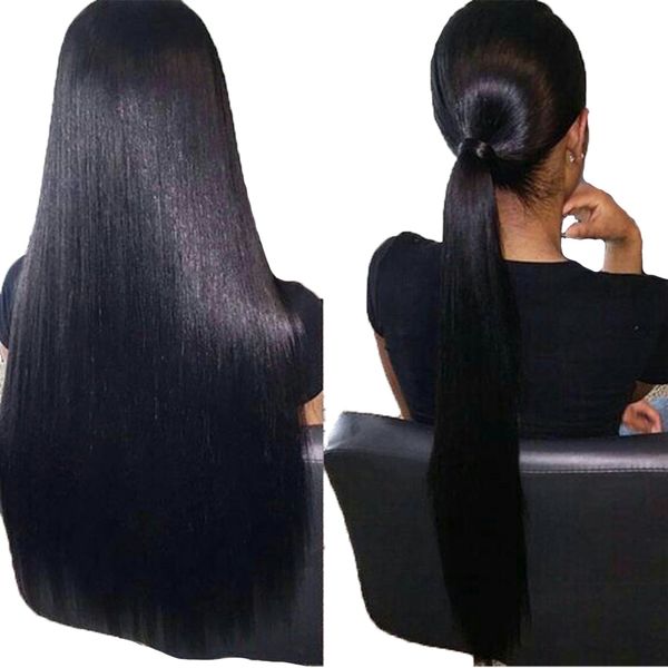 

2020 full lace human hair silky straight 13x4 lace front with natural hairline brazilian remy human hair wigs with baby hair for women, Black