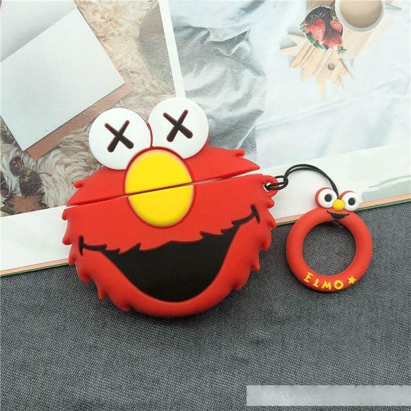 

3d cartoon pattern case for airpods 1/2 protective shockproof silicone case cover pouch for apple wireless bluetooth headset