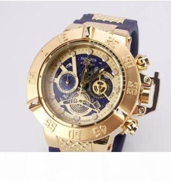 

new arrival swiss cosc invicta rotating dial outdoor sports men watch silicone quartz watch the functions work watch shopping, Slivery;brown