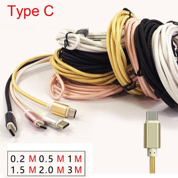 

cgjxstype c braid usb cable data sync fast charger 1m 2m 3m braided cables for samsung galaxy note 7 xiaomi 4c onplus nexus